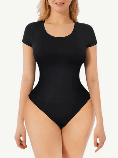 Short Sleeve Round Neck One Piece Sculpting Shapewear Bodysuit