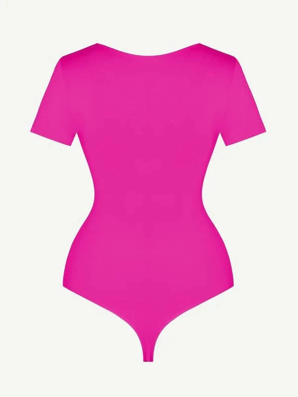 Short Sleeve Round Neck One Piece Sculpting Shapewear Bodysuit