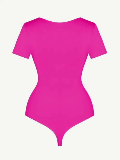 Short Sleeve Round Neck One Piece Sculpting Shapewear Bodysuit
