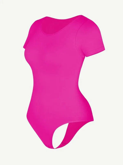 Short Sleeve Round Neck One Piece Sculpting Shapewear Bodysuit