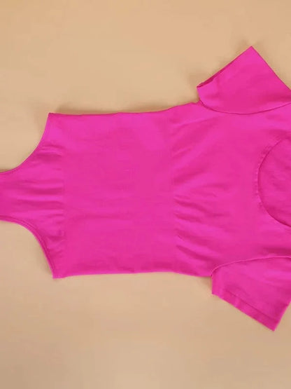 Short Sleeve Round Neck One Piece Sculpting Shapewear Bodysuit