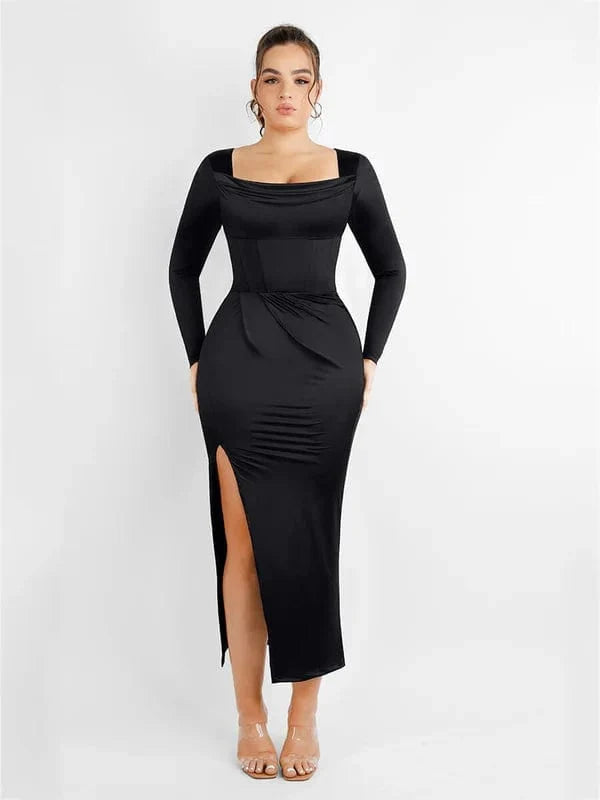 Square Neck Shapewear Tummy Control Bodysuit with Removable Pads