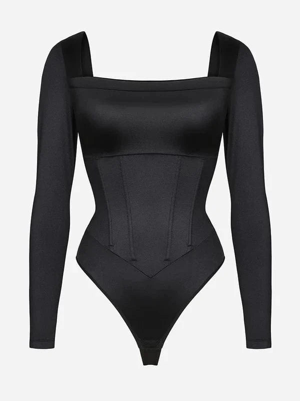 Square Neck Shapewear Tummy Control Bodysuit with Removable Pads