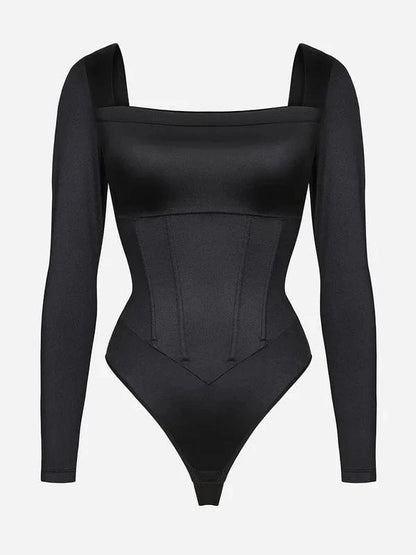 Square Neck Shapewear Tummy Control Bodysuit with Removable Pads