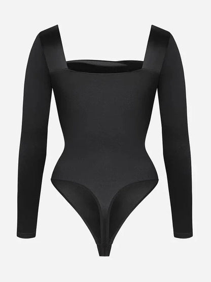 Square Neck Shapewear Tummy Control Bodysuit with Removable Pads