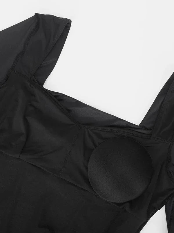 Square Neck Shapewear Tummy Control Bodysuit with Removable Pads