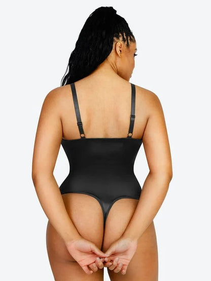 Tummy Control Elastic Mesh Shapewear Thong Bodysuit