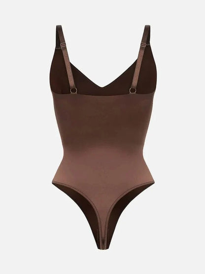Tummy Control Elastic Mesh Shapewear Thong Bodysuit