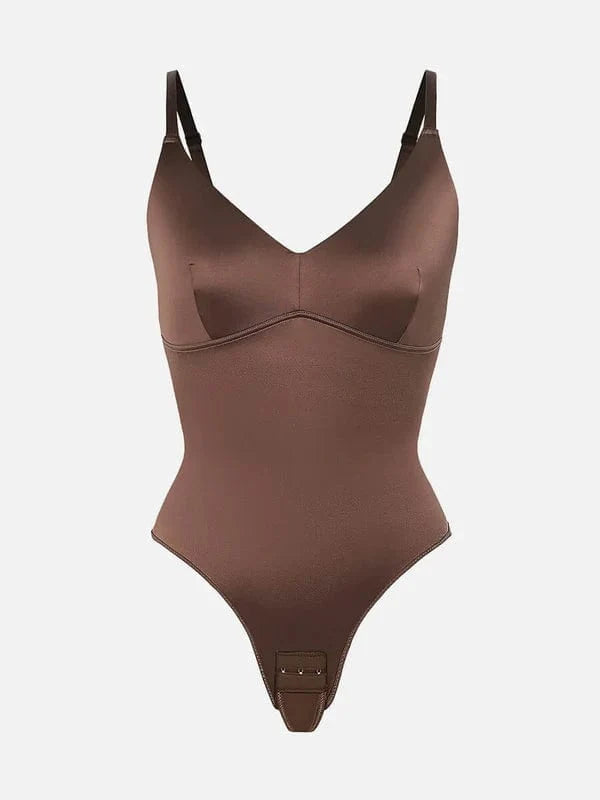 Tummy Control Elastic Mesh Shapewear Thong Bodysuit