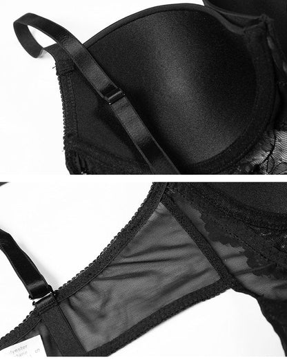 Tummy Control Lace Suspender Tights and Bodysuit Shapewear