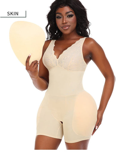Women’s Tummy Control Shapewear Bodysuit with Hip Lift, Bust Support, Abdominal Compression & Adjustable Straps, Low Back Slimming Body Shaper