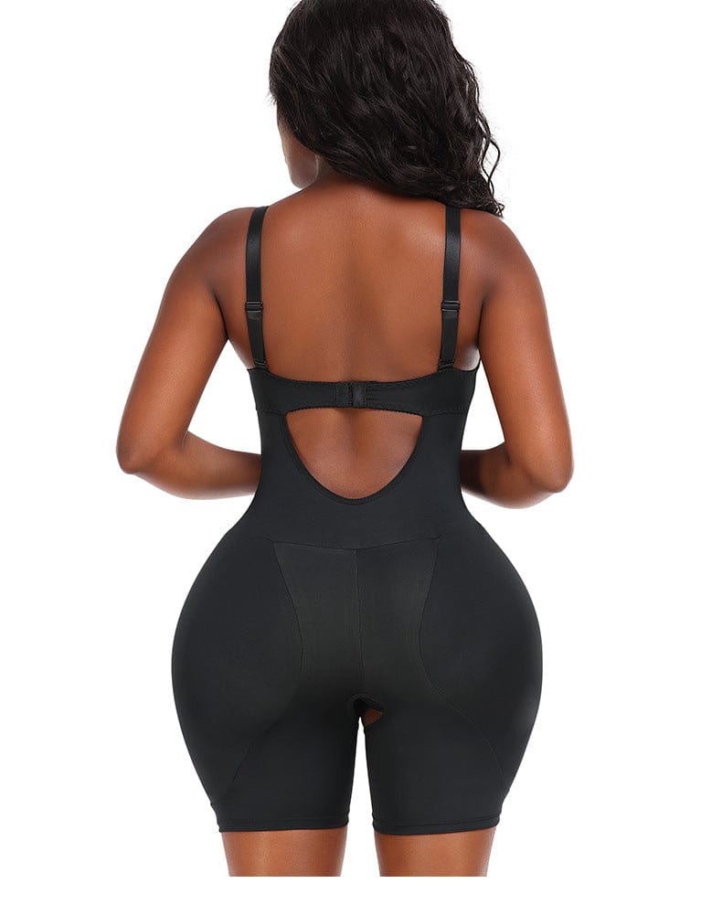 Women’s Tummy Control Shapewear Bodysuit with Hip Lift, Bust Support, Abdominal Compression & Adjustable Straps, Low Back Slimming Body Shaper