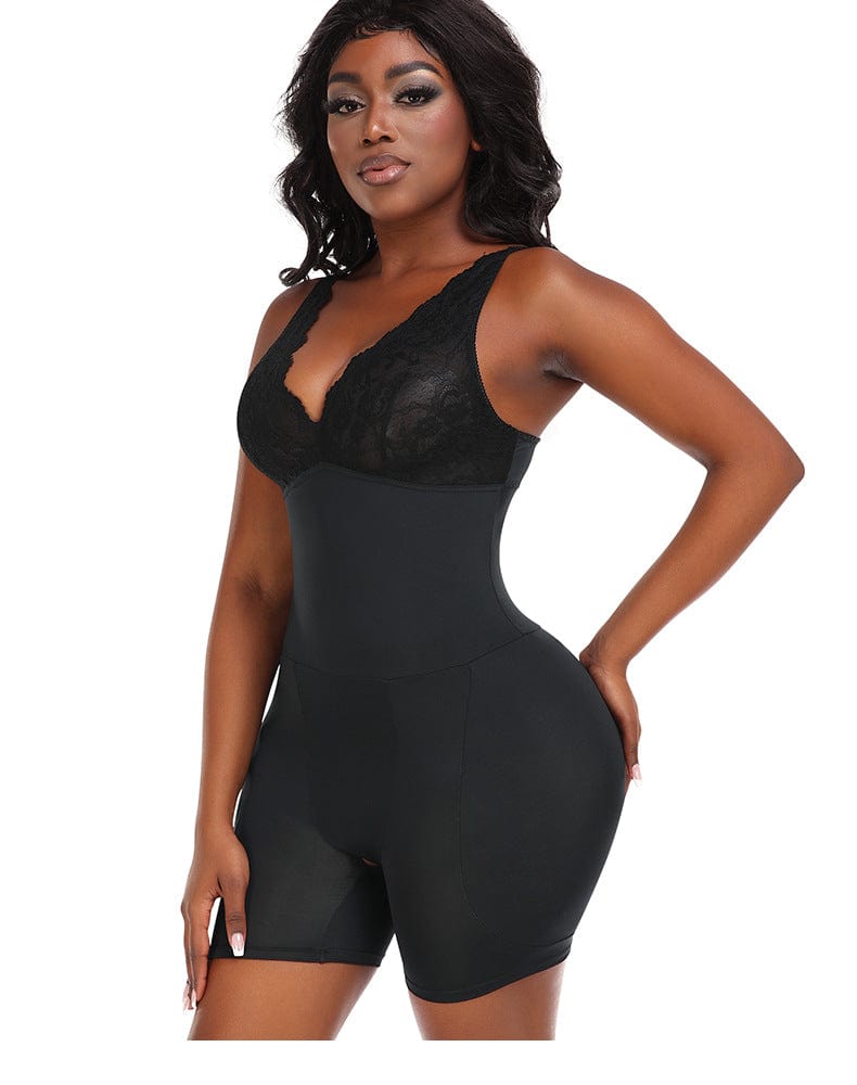 Women’s Tummy Control Shapewear Bodysuit with Hip Lift, Bust Support, Abdominal Compression & Adjustable Straps, Low Back Slimming Body Shaper
