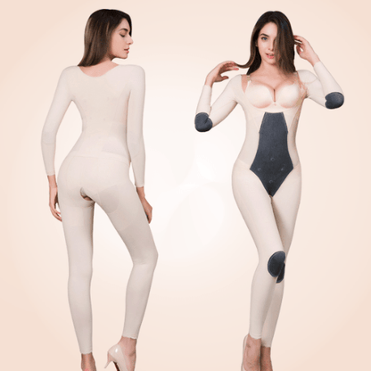 Underbust Slimming Arm Thigh Full Body Solid Open Crotch Bodysuit Shaper
