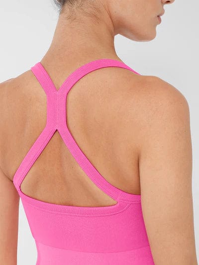 Seamless Yoga Jumpsuit with Built-in Bra Sculpting Butterfly Back Workout Bodysuit