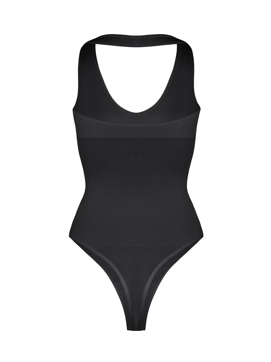 Waist Control Halter Neck Shapewear Bodysuit