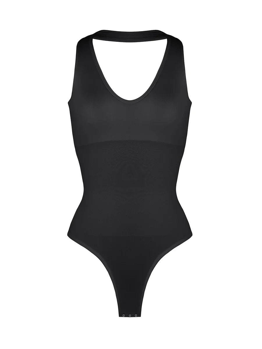 Waist Control Halter Neck Shapewear Bodysuit