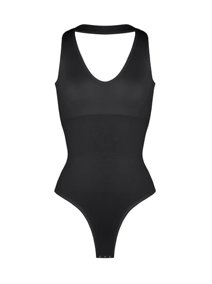 Waist Control Halter Neck Shapewear Bodysuit