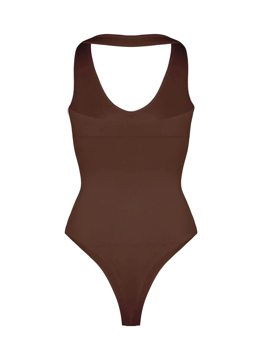 Waist Control Halter Neck Shapewear Bodysuit