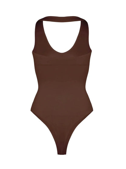 Waist Control Halter Neck Shapewear Bodysuit