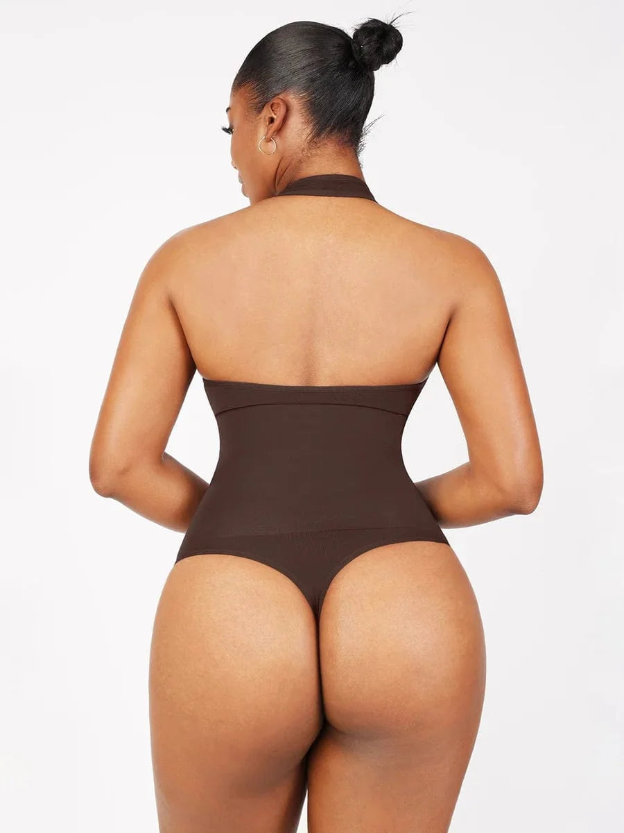 Waist Control Halter Neck Shapewear Bodysuit