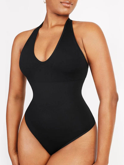 Waist Control Halter Neck Shapewear Bodysuit