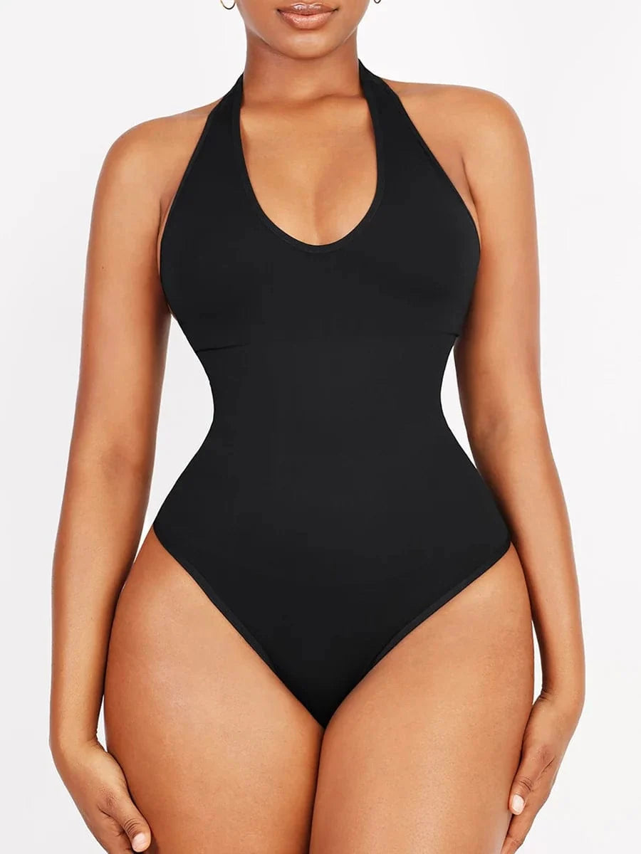 Waist Control Halter Neck Shapewear Bodysuit
