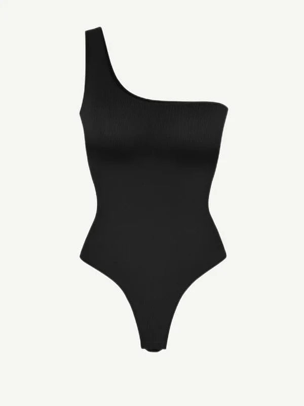 Waist Sculpting Tummy Control One Shoulder Shapewear Bodysuit