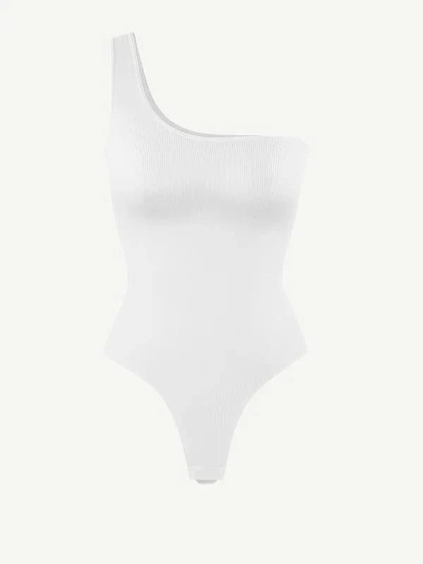 Waist Sculpting Tummy Control One Shoulder Shapewear Bodysuit