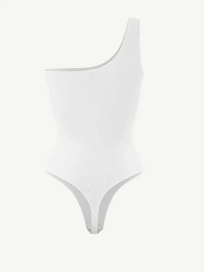Waist Sculpting Tummy Control One Shoulder Shapewear Bodysuit