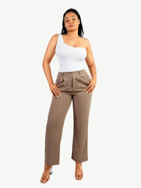 Waist Sculpting Tummy Control One Shoulder Shapewear Bodysuit