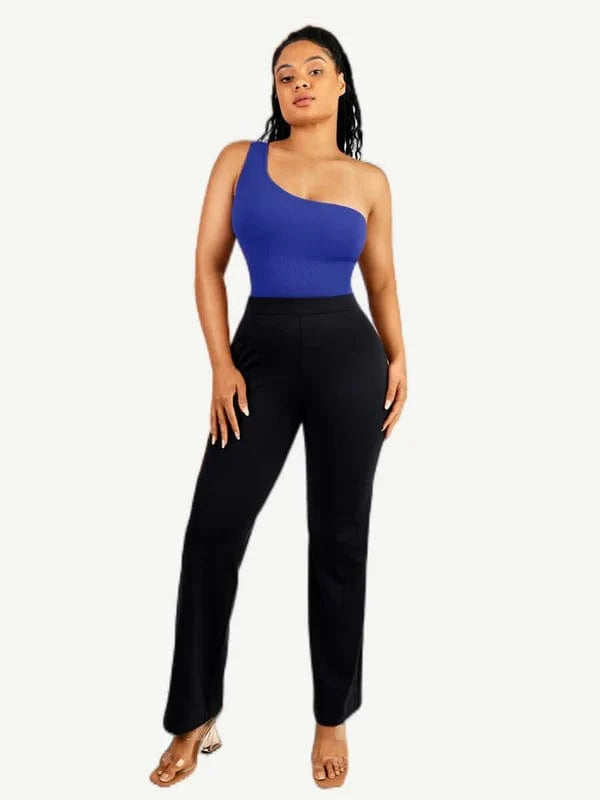 Waist Sculpting Tummy Control One Shoulder Shapewear Bodysuit