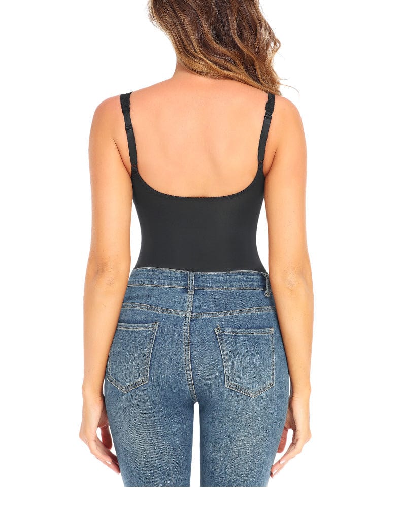 Waist Slimming Lace Shaping Bodysuit with Built-In Bra