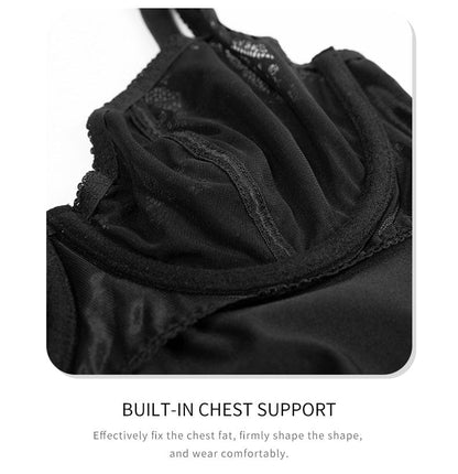 Waist Slimming Lace Shaping Bodysuit with Built-In Bra