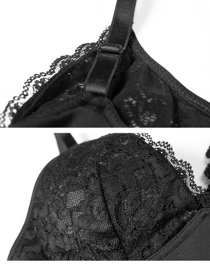 Waist Slimming Shaping Bodysuit with Built-In Bra and Lace Underwear