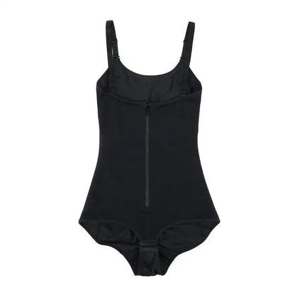 Waist Trainer Shapewear bodysuit with Front Zipper and Adjustable Strap