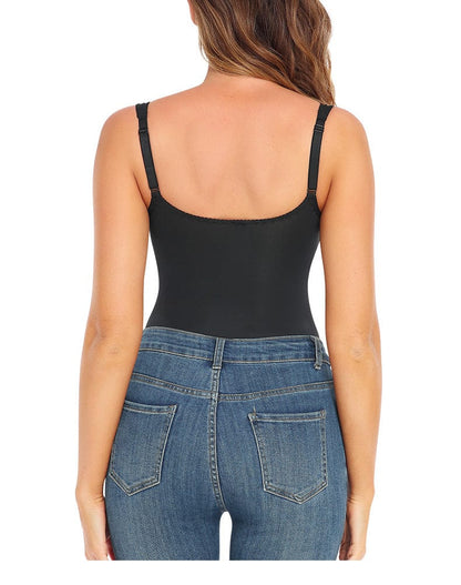 Women's Tummy Control and Bust Support Shaping Bodysuit with Adjustable Straps