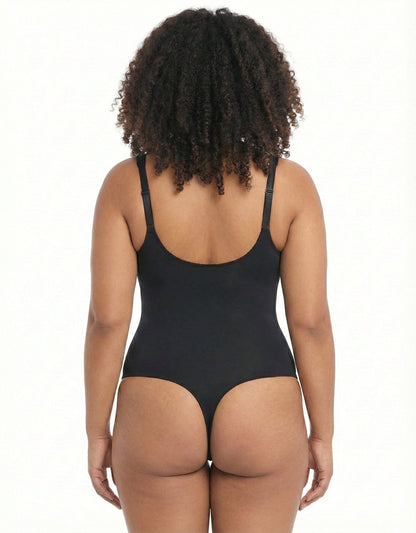 Women's Tummy Control and Bust Support Shaping Bodysuit with Adjustable Straps