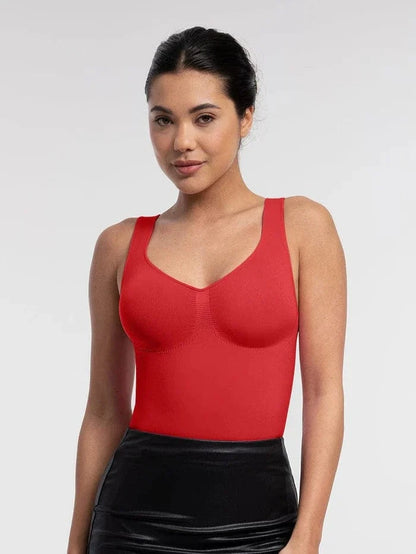 Women Tummy Control and Bust Support Shaping Bodysuit with T-Back Brief