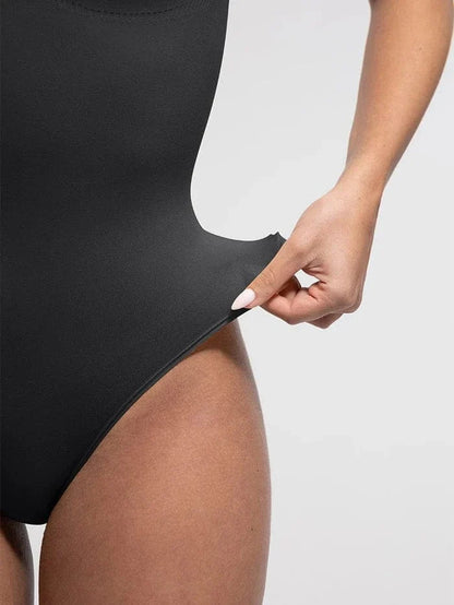 Women Tummy Control and Bust Support Shaping Bodysuit with T-Back Brief