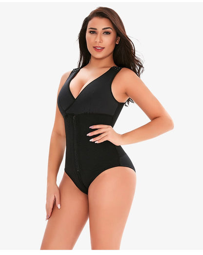 Zippered Tummy Control Bodysuit Shapewear with Adjustable Straps