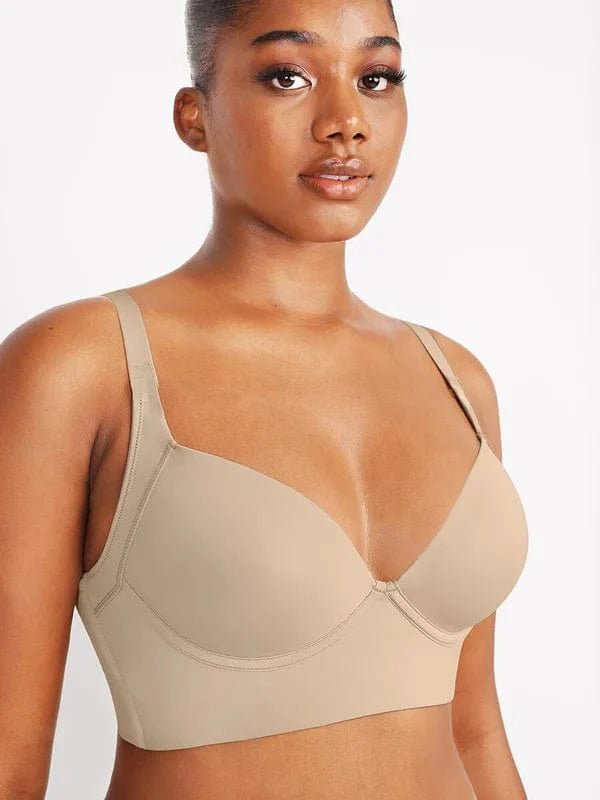 Comfortable Supportive Plunge Plus size Push Up Bra