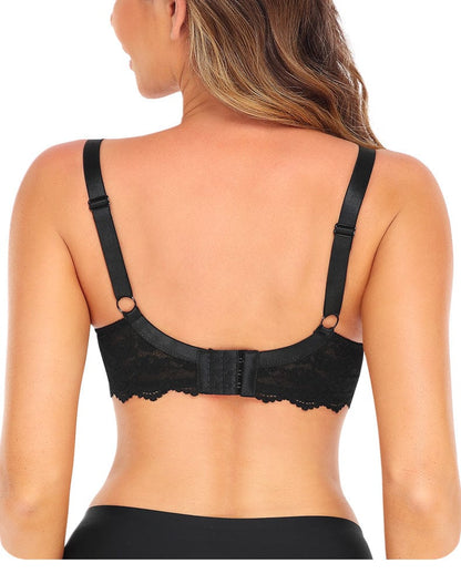 Elegant Lace Deep Plunge Push Up Bra