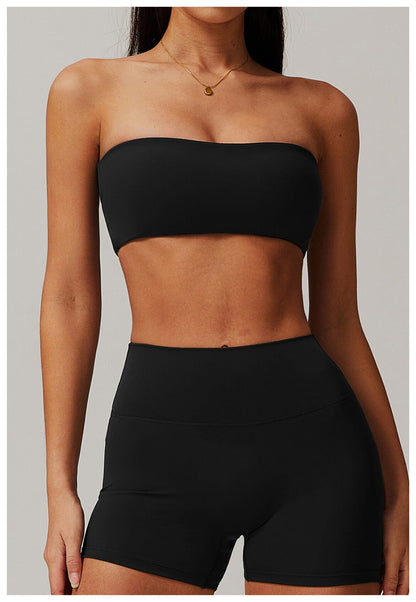 Women Strapless Tube Top Fitness Yoga Bandeau Bra