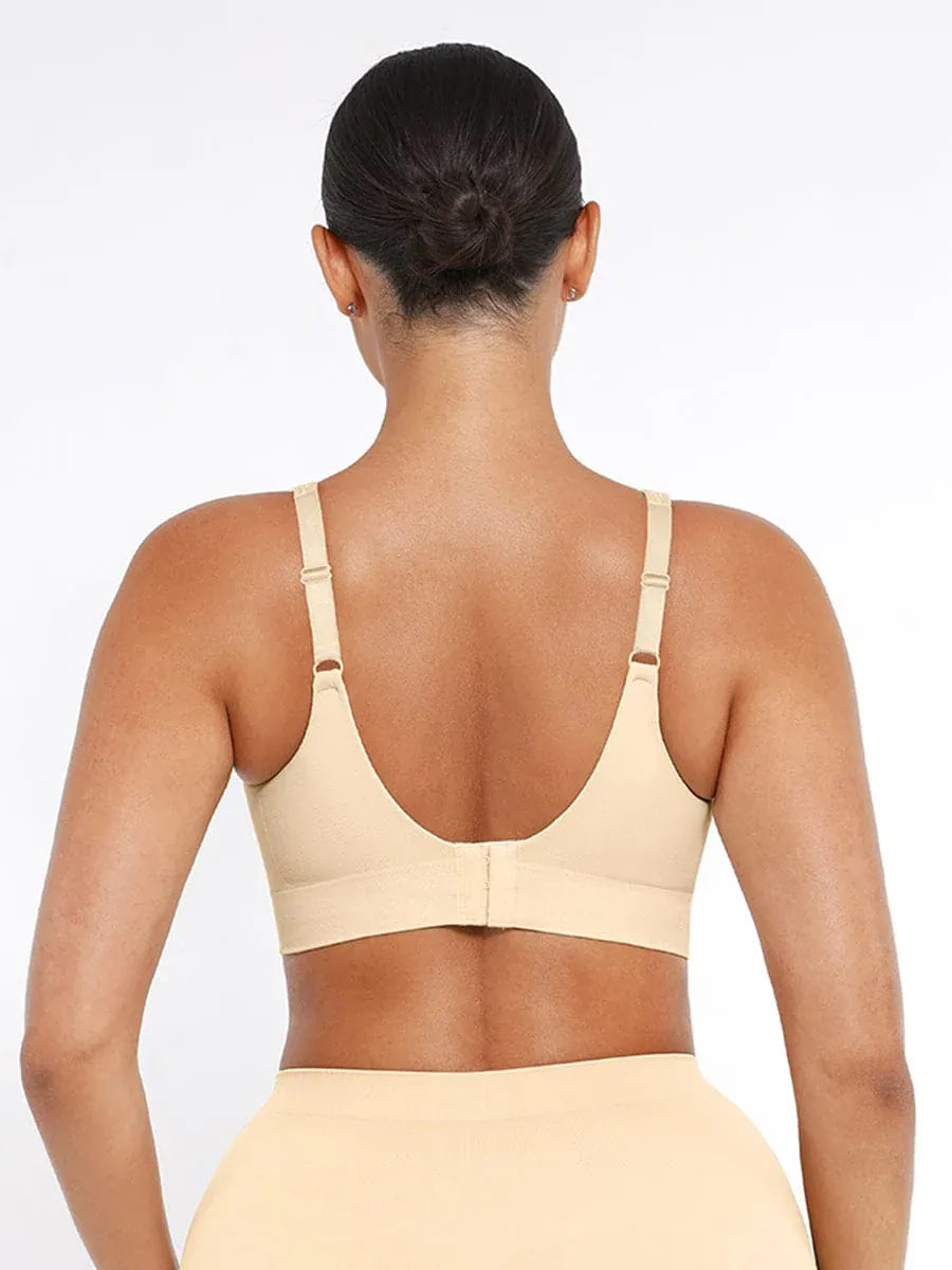 Comfortable Non Wired Push Up Bra with Wide Straps for Seamless Bust Support