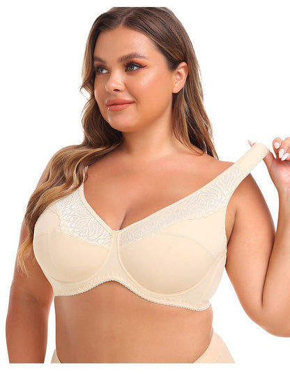 Plus Size Lace Wired Support Push-Up Bra