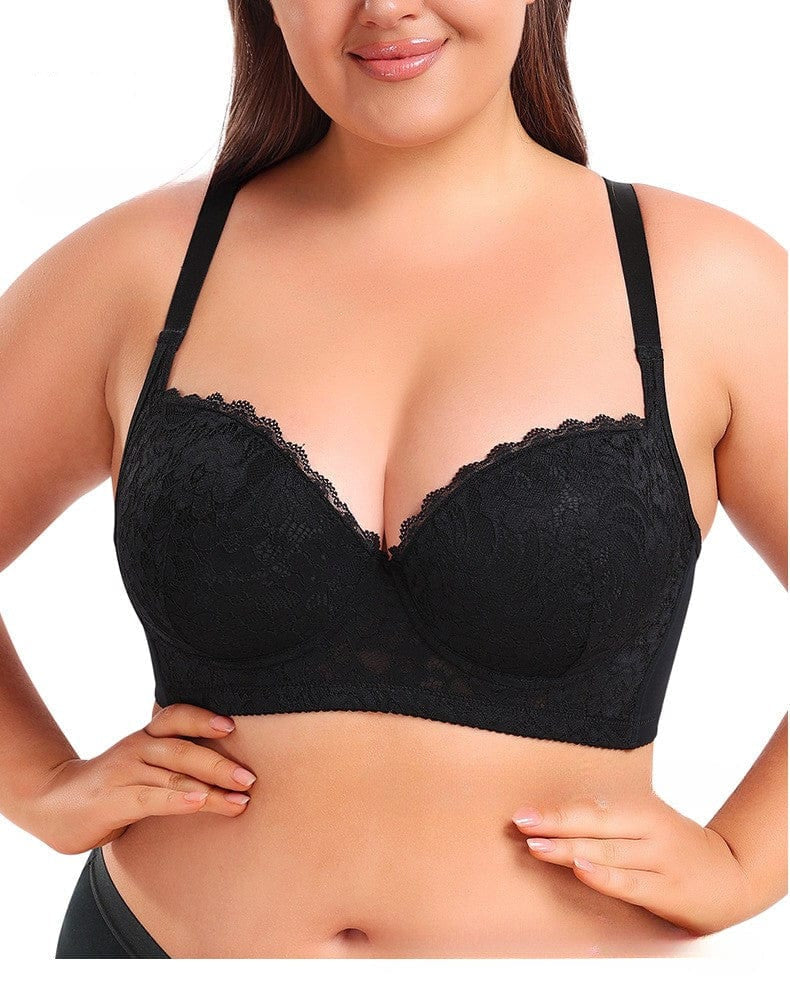 Plus Size Underwired Lace Adjustable Support Bra