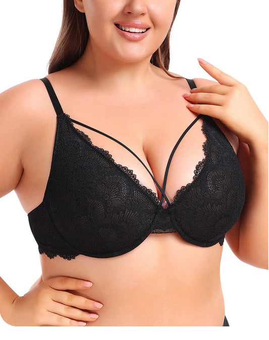 Women's Supportive Ultra-Thin Lace Bra with Underwire