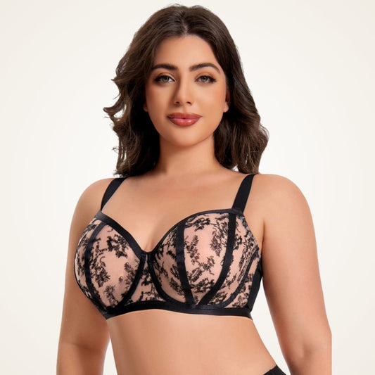 Plus Size Push-Up Bra for Women Anti-Sagging Lace Support for Full Busts