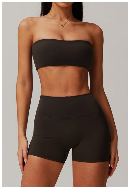 Women Strapless Tube Top Fitness Yoga Bandeau Bra